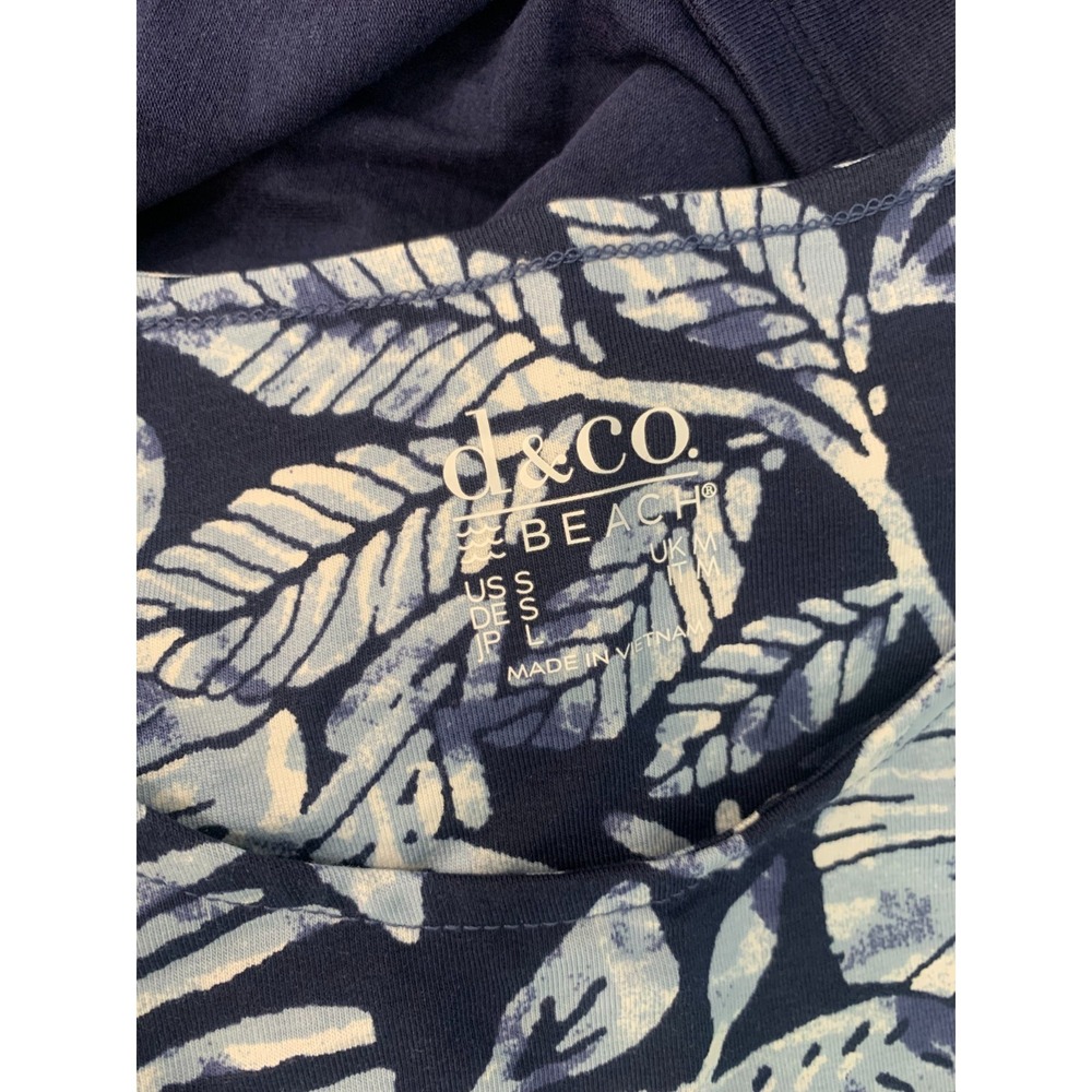 (C-82) QVC d&co Beach 2Pc Set Cardigan‎ & Tank Top Blue Floral Women S - Picture 12 of 14